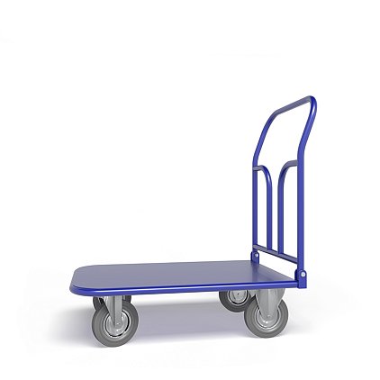 Платформенная тележка ТПСР 1 М (г/п 400 кг, 800x500 мм, колеса серая резина 160 мм, складная ручка)