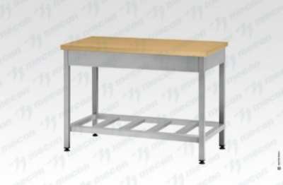 Стол кондитерский СПРп, "Profi Inox", на 6-ти ногах, бук/40 (полка-решетка)