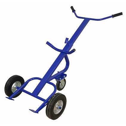 Тележка для транспортировки металлических бочек КБ 1 г/п 220 кг. колеса литые 250 мм