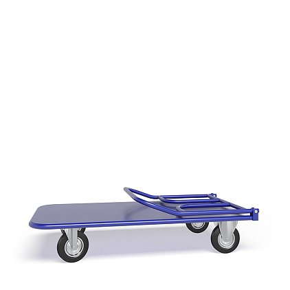 Платформенная тележка ТПСР 2 М (г/п 500 кг, 900x600 мм, колеса черная резина 200 мм, складная ручка)