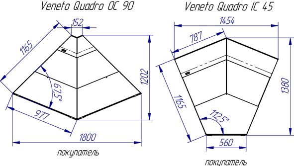 Гастрономические витрины VENETO QUADRO среднетемпературные