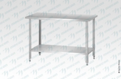 Стол производственный СПРн -  "Norma Zn" (полка сплошная, нерж. 430; ножка угловая)