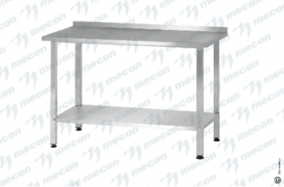 Стол производственный СПРн -  "Norma Inox", борт (полка сплошная; ножка профильная, тр. 40*40)