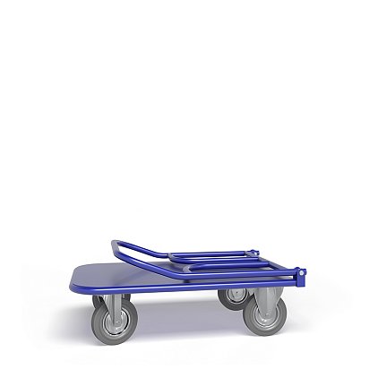 Платформенная тележка ТПСР 1 М (г/п 400 кг, 800x500 мм, колеса серая резина 160 мм, складная ручка)