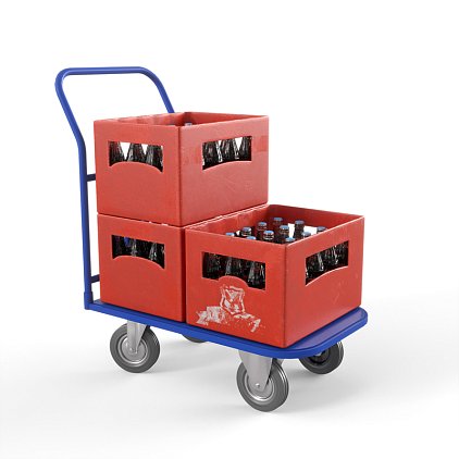 Тележка платформенная ТПТ (г/п 300 кг, 900x600 мм, колеса серая резина 125 мм)