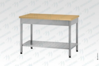 Стол кондитерский СПРп, "Profi Inox", на 6-ти ногах, бук/40 (полка перфорация)