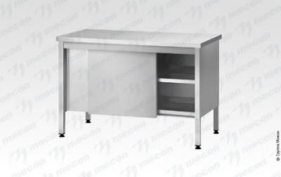 Стол производственный закрытый СПЗп - 1100*600*860 "Profi Ral", двери-купе, полка сплошная