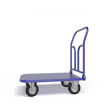 Платформенная тележка ТПСР 1 М (г/п 400 кг, 800x500 мм, колеса черная резина 160 мм, складная ручка)