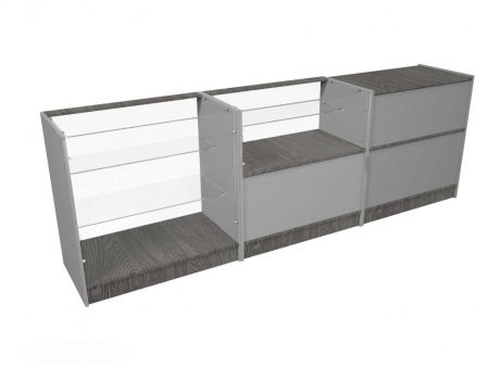 Прилавок рабочий эконом ЛДСП (Серый/Ясень черный)