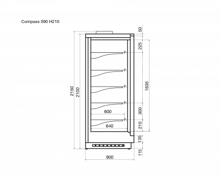 Низкотемпературный стеллаж COMPASS 090 H210