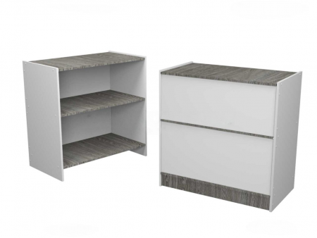 Прилавок рабочий эконом ЛДСП (Серый/Ясень черный)