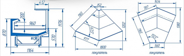 Гастрономические витрины VENETO QUADRO среднетемпературные