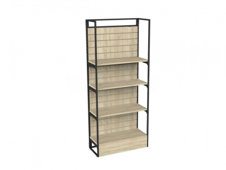 Пристенный Стеллаж черный/дуб сонома