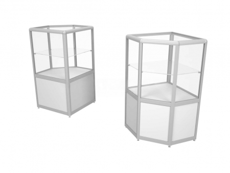 Прилавок угловой из алюминиевого профиля (стекло 500)