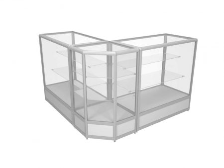 Прилавок угловой аквариум из алюминиевого профиля