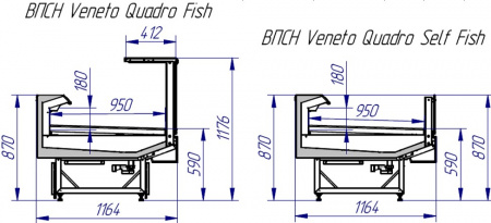 Гастрономические витрины VENETO QUADRO рыба на льду