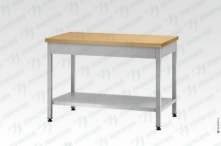 Стол кондитерский СПРп, "Profi Inox", на 6-ти ногах, бук/40 (полка сплошная)